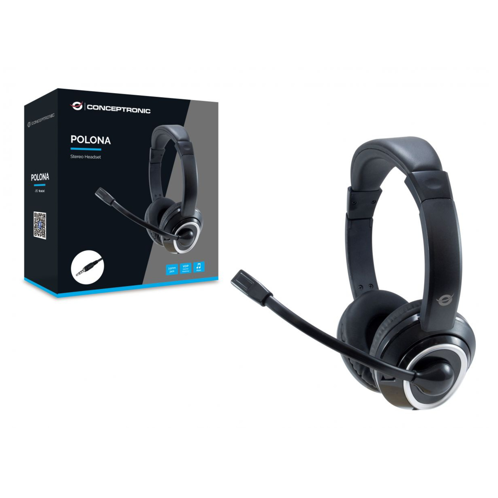 Conceptronic POLONA02B Headset On-ear Wired