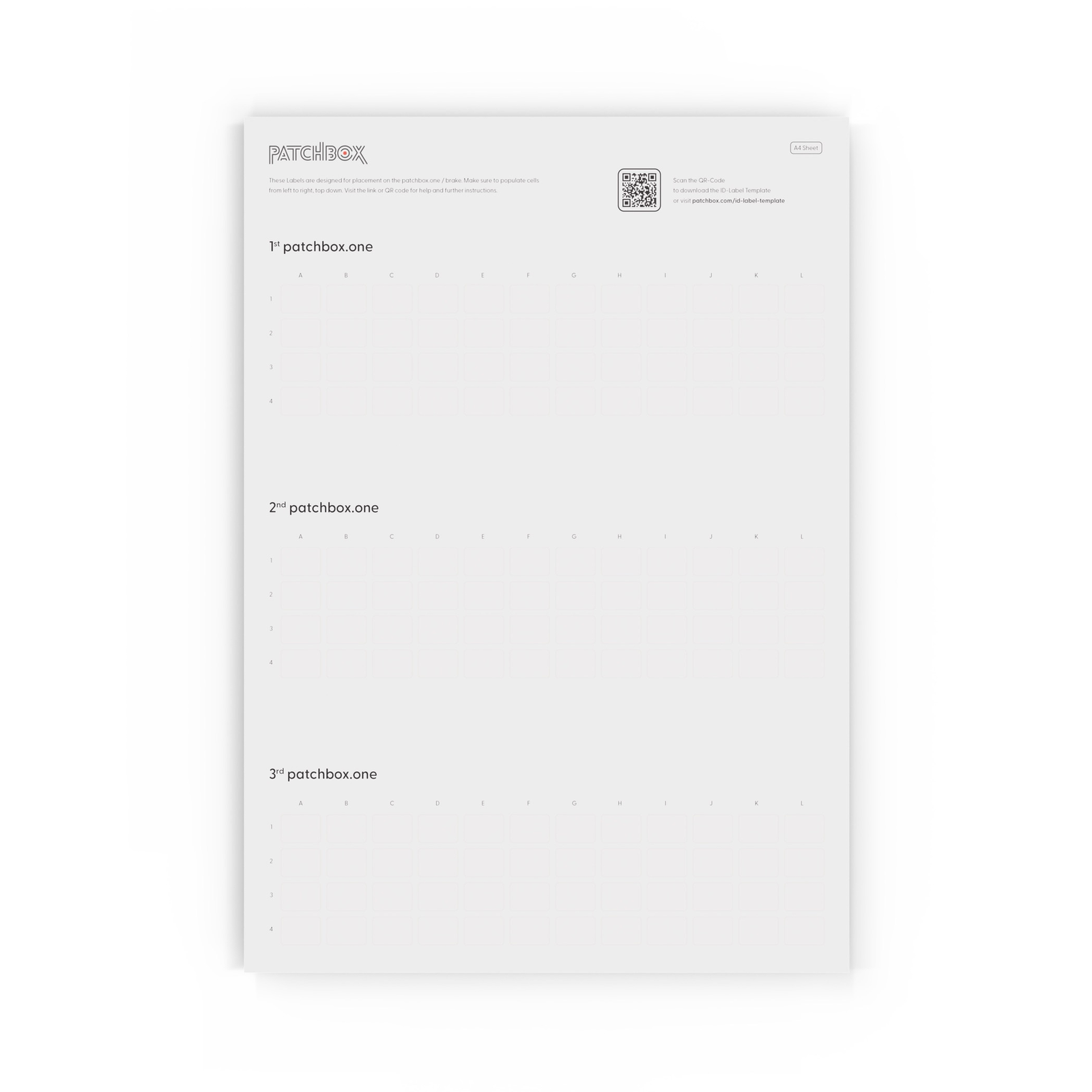 PATCHBOX .ONE ID LABELS