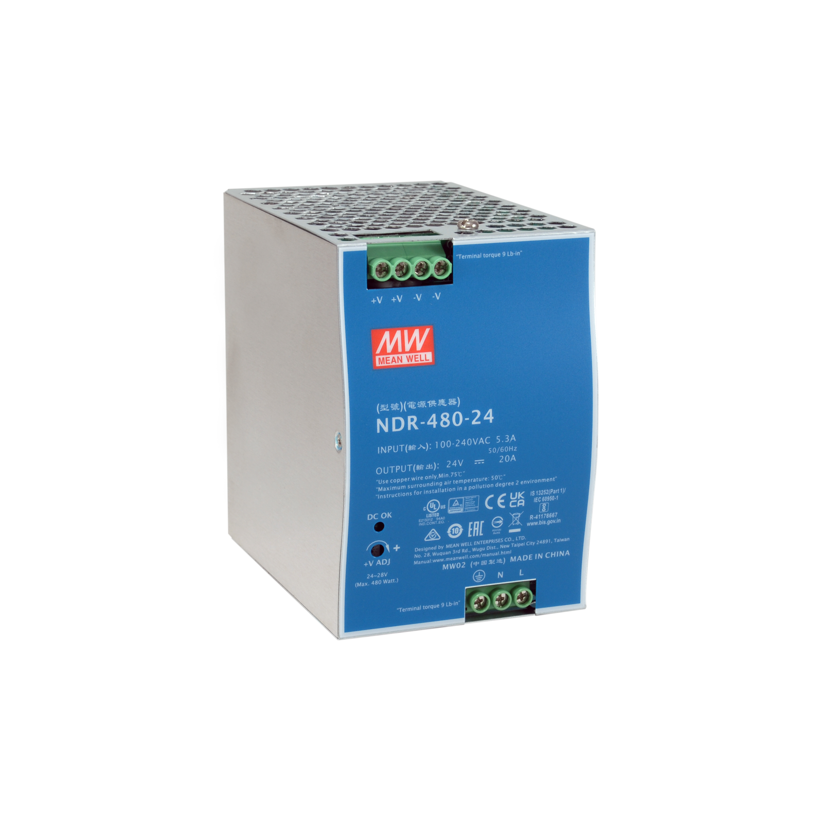 LevelOne Ind. Power Supply Unit POW-2462 24VDC 480W DIN Rail Si