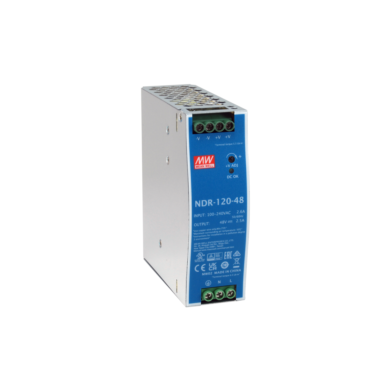 LevelOne Ind. Power Supply Unit POW-4842 48VDC 120W DIN Rail PoE
