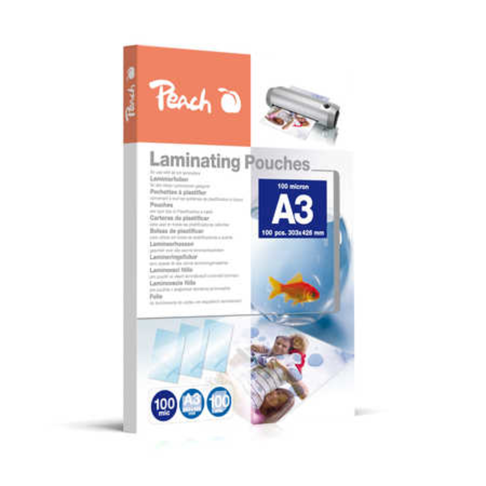 Peach Laminating Films A3 100mic Glossy PP500-01 100PK