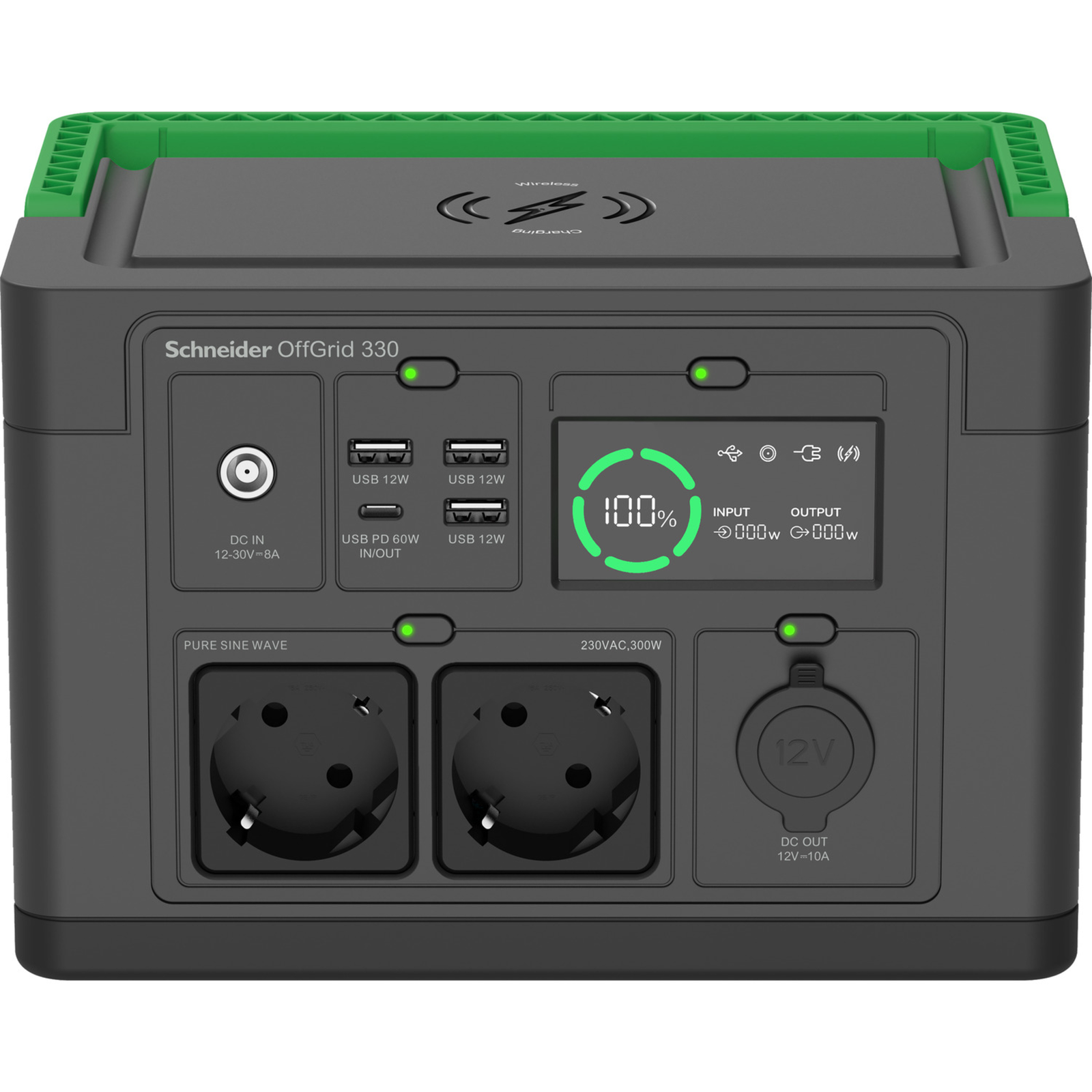 APC Schneider OffGrid 330 Portable Power Station LCD Lithium-ion 2 CEE 7/3 Schuko Sockets Sine Wave