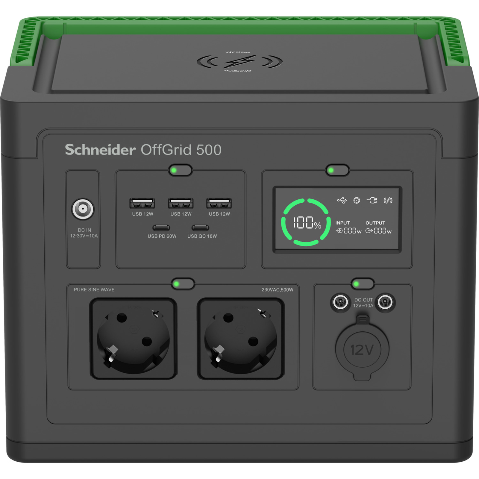 APC Schneider OffGrid 500 Portable Power Station LCD Lithium-ion 2 CEE 7/3 Schuko Sockets Sine Wave