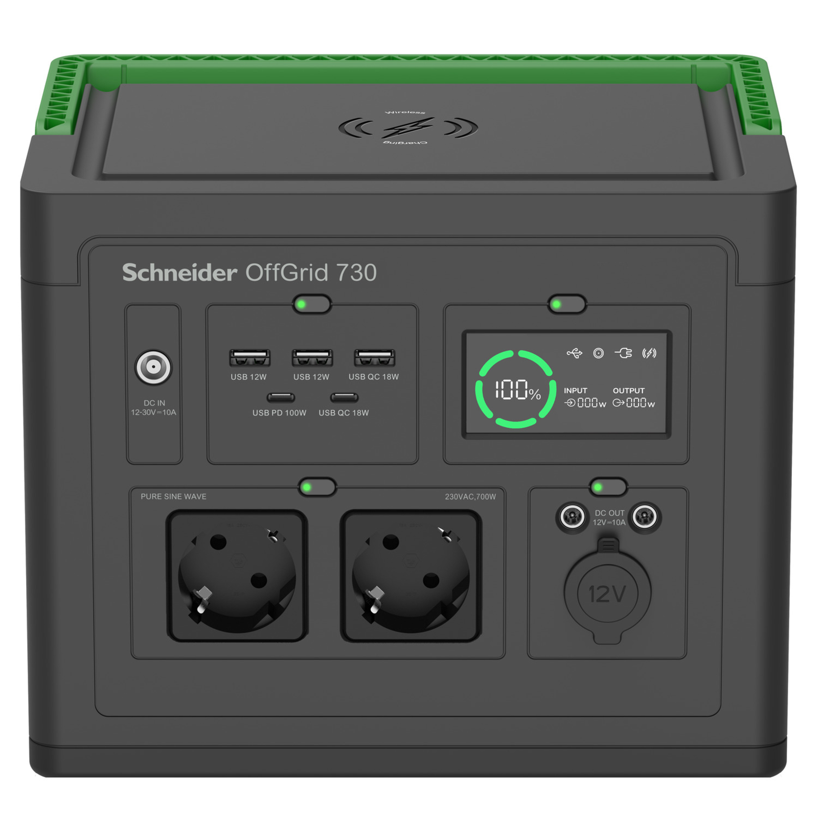 APC Schneider OffGrid 730 Portable Power Station LCD Lithium-ion 2 CEE 7/3 Schuko Sockets Sine Wave