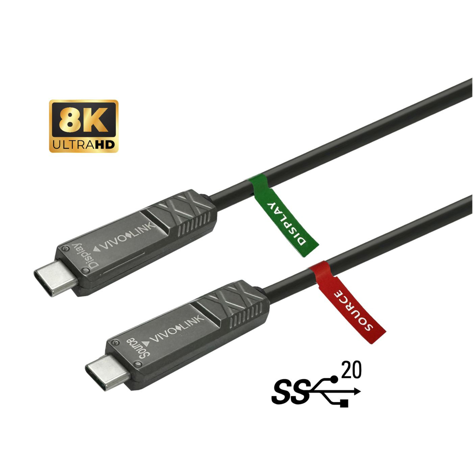Vivolink PROUSBCMM15OP USB Cable 15 M USB 3.2 Gen 2 (3.1 Gen 2) USB C Black (PROUSBCMM15OP)