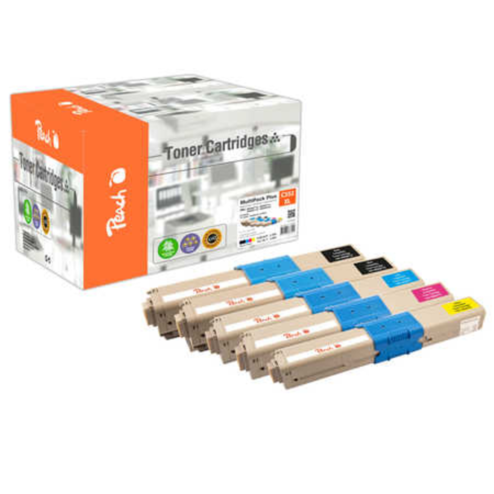 Peach Toner OKI C332XL-series MultiPack Plus 2xbk,c,m,y Remanufactured