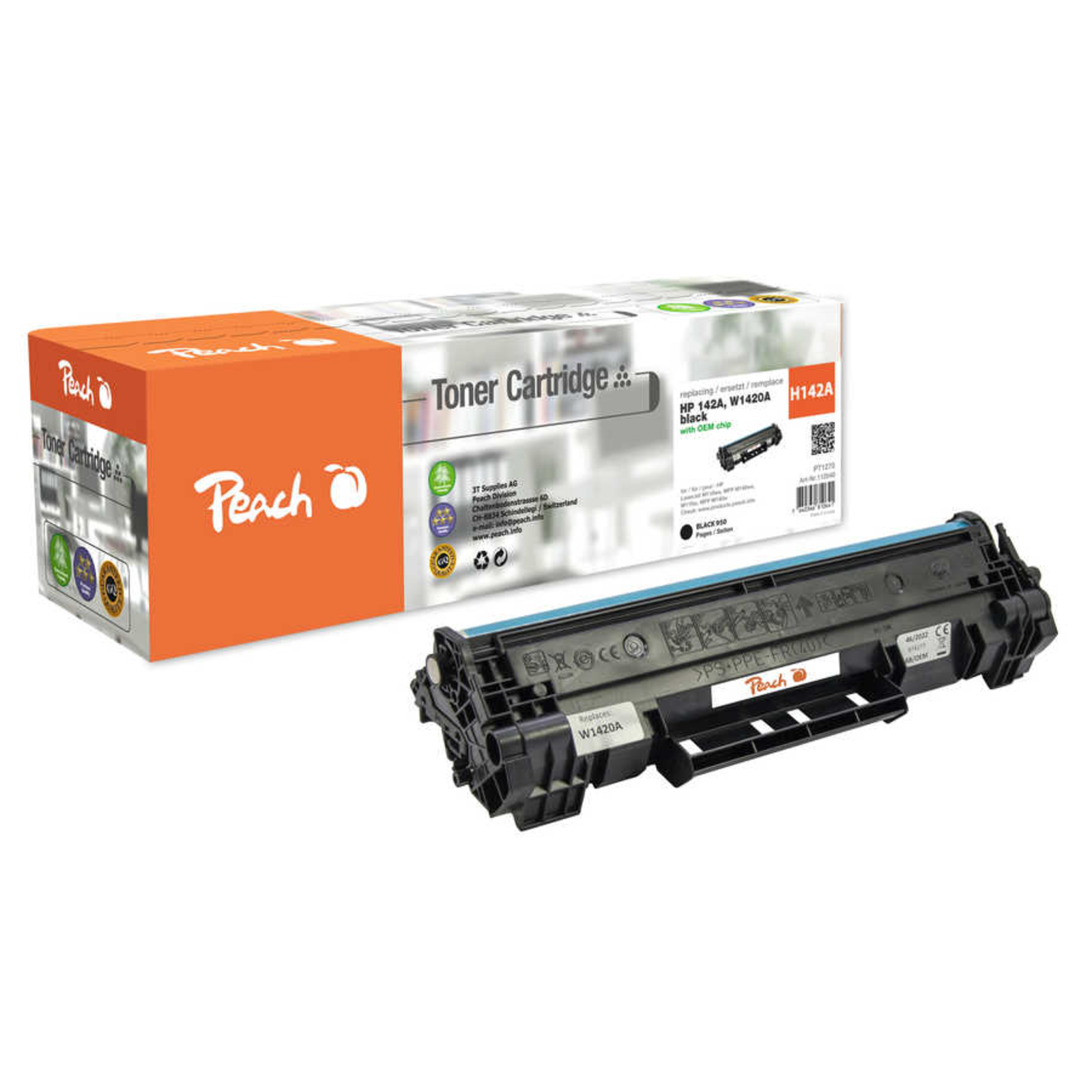 Peach Toner W1420A No.142A Black Remanufactured