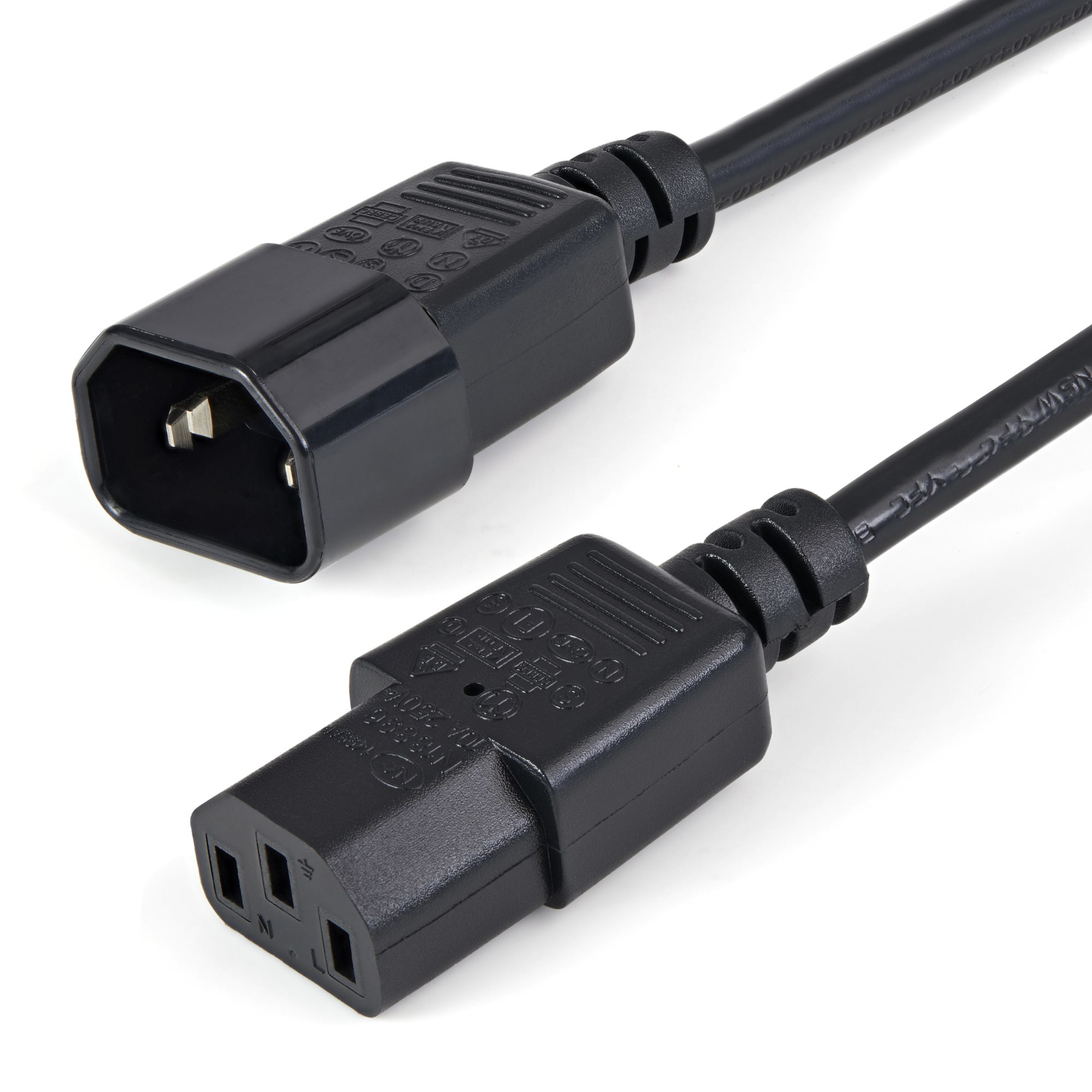 StarTech.com 1m Power Extension Cable IEC320 C13 to IEC320 C14