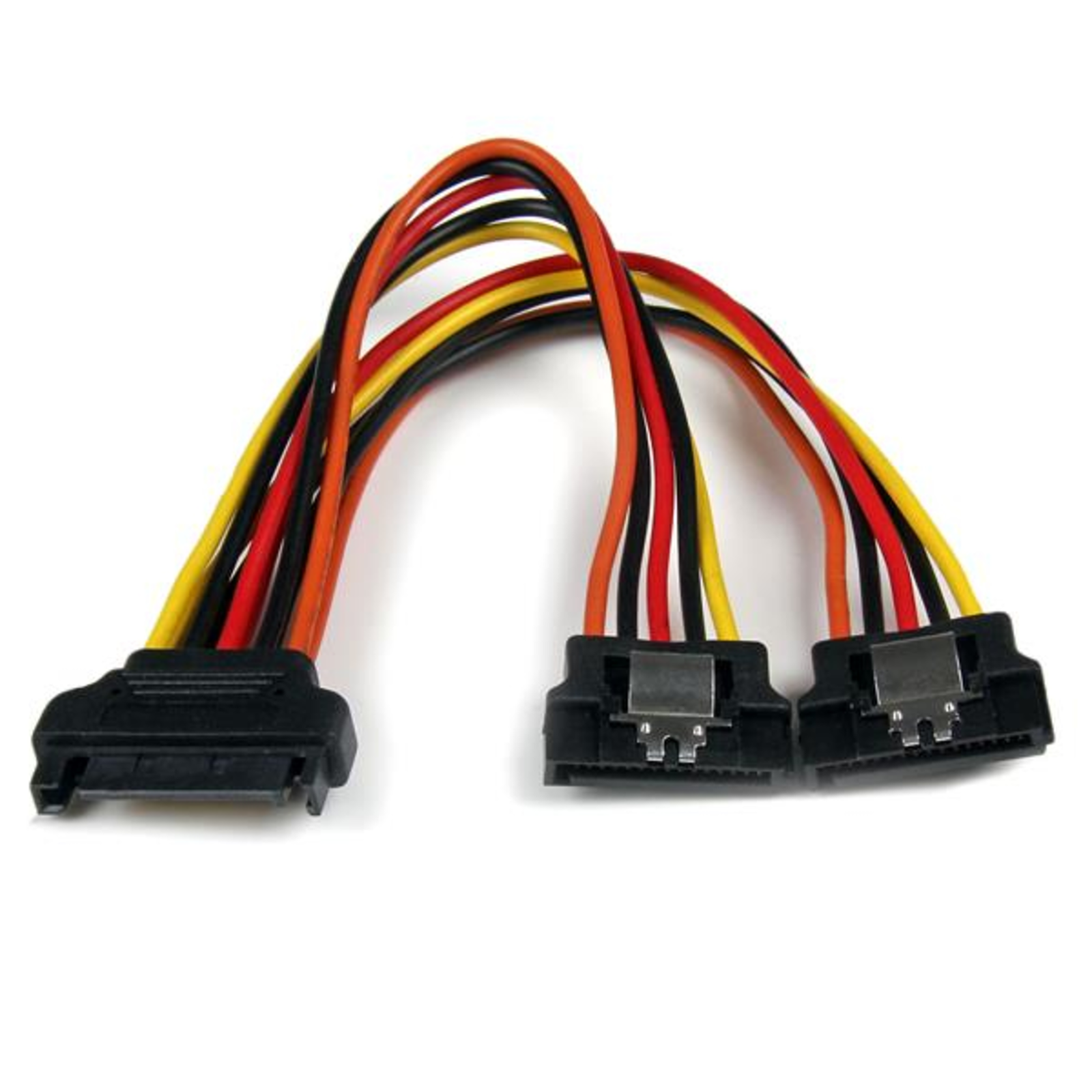 StarTech.com SATA Y Power Adapter Cablelocking Clip 15cm S-ATA Splitter Cable St/Bu Serial ATA