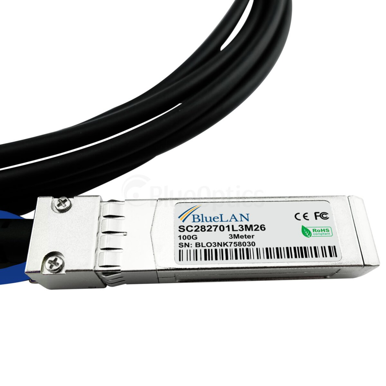 BlueOptics Alcatel-Lucent QSFP-4X25G-C1M Compatible BlueLAN QSFP28 DAC SC282701L1M26