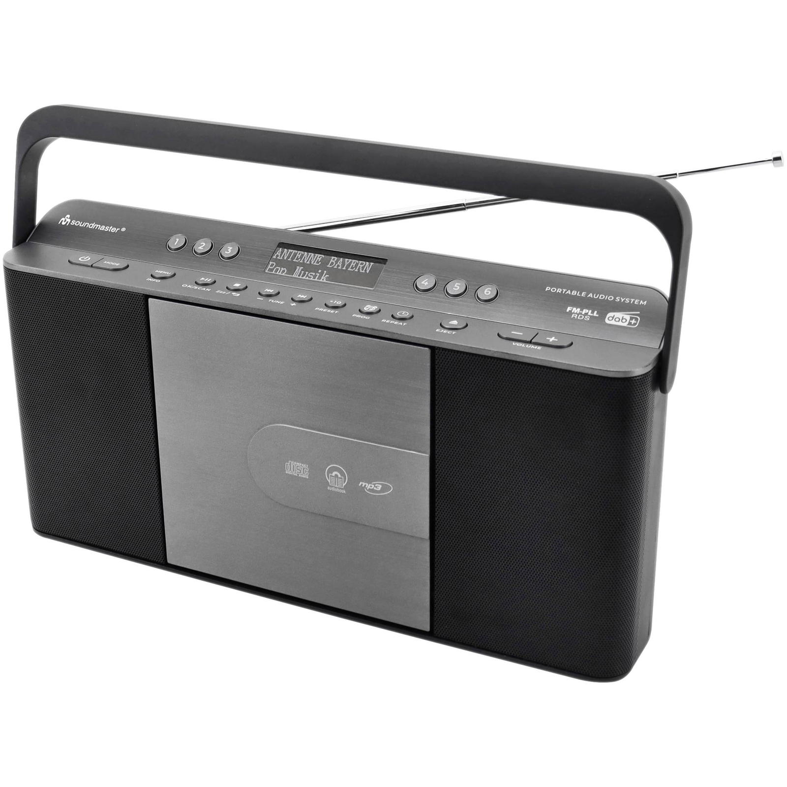 soundmaster RCD1870SW CD Radio DAB+ FM AUX CD DAB+ MP3 FM Grey Black