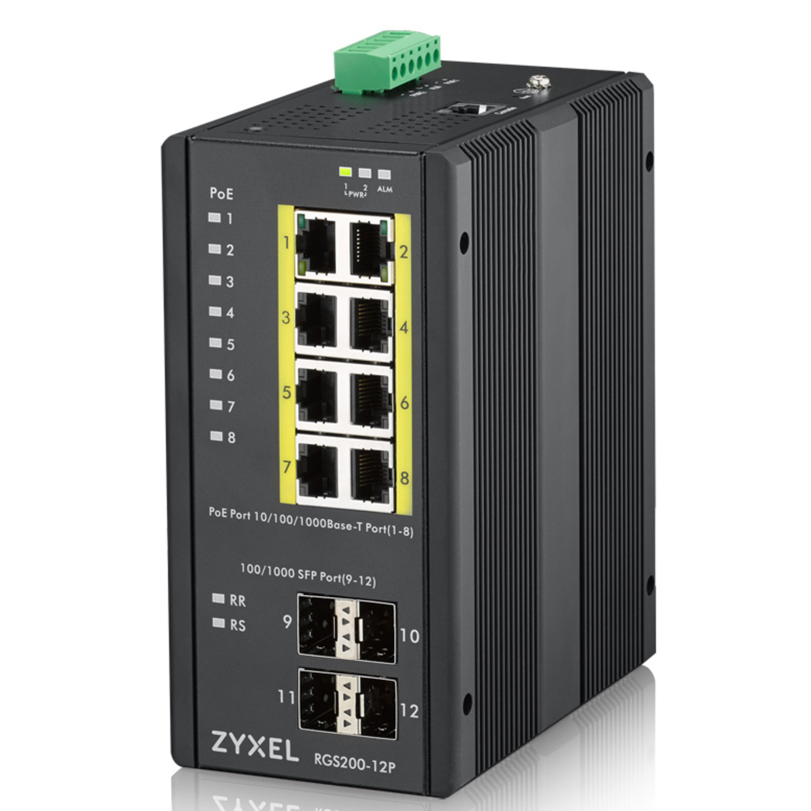 Zyxel RGS200-12P Managed L2 Gigabit Ethernet 10/100/1000 Power over Ethernet PoE Rack Mounting