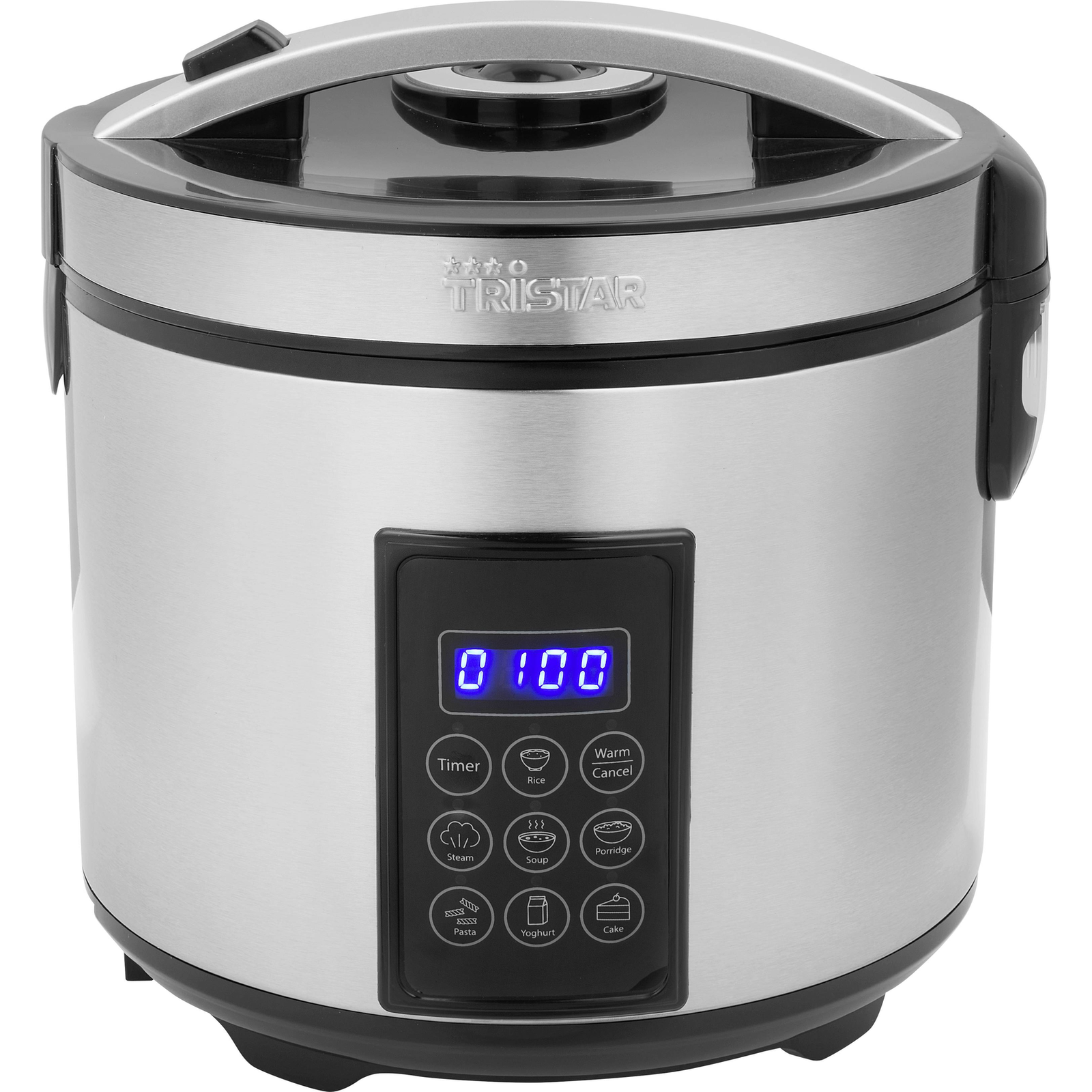 Tristar Steam Cookerdisplay Rice Cooking Function Non-stick Coatingmeasuring Cup Timer Steel