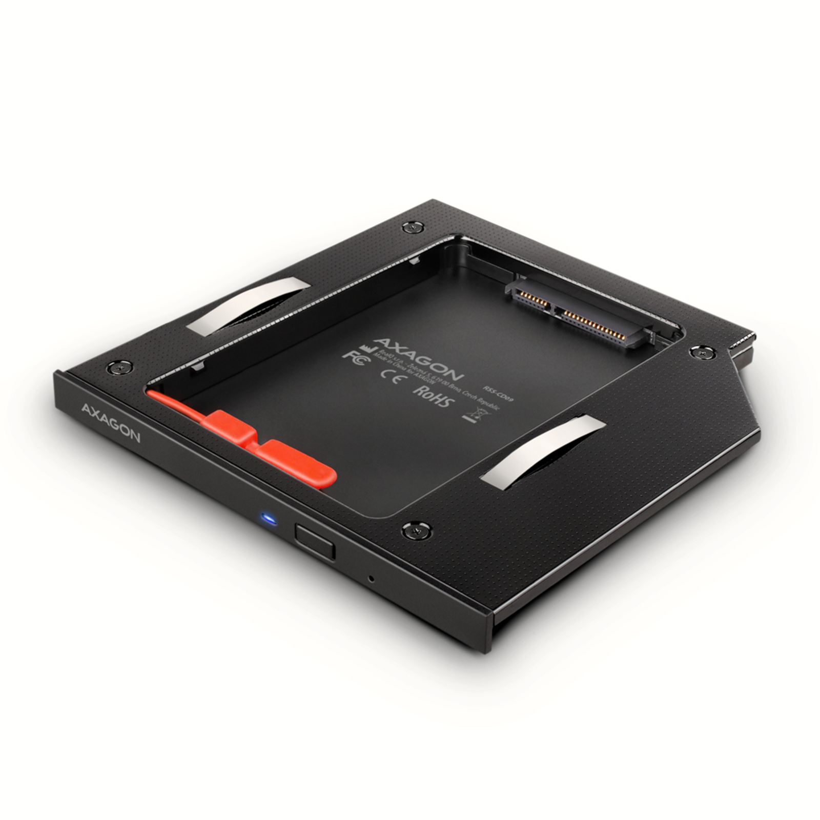 AXAGON RSS-CD09 2.5inch SSD/HDD Adapter for Optical Drive 9.5 Mm LED