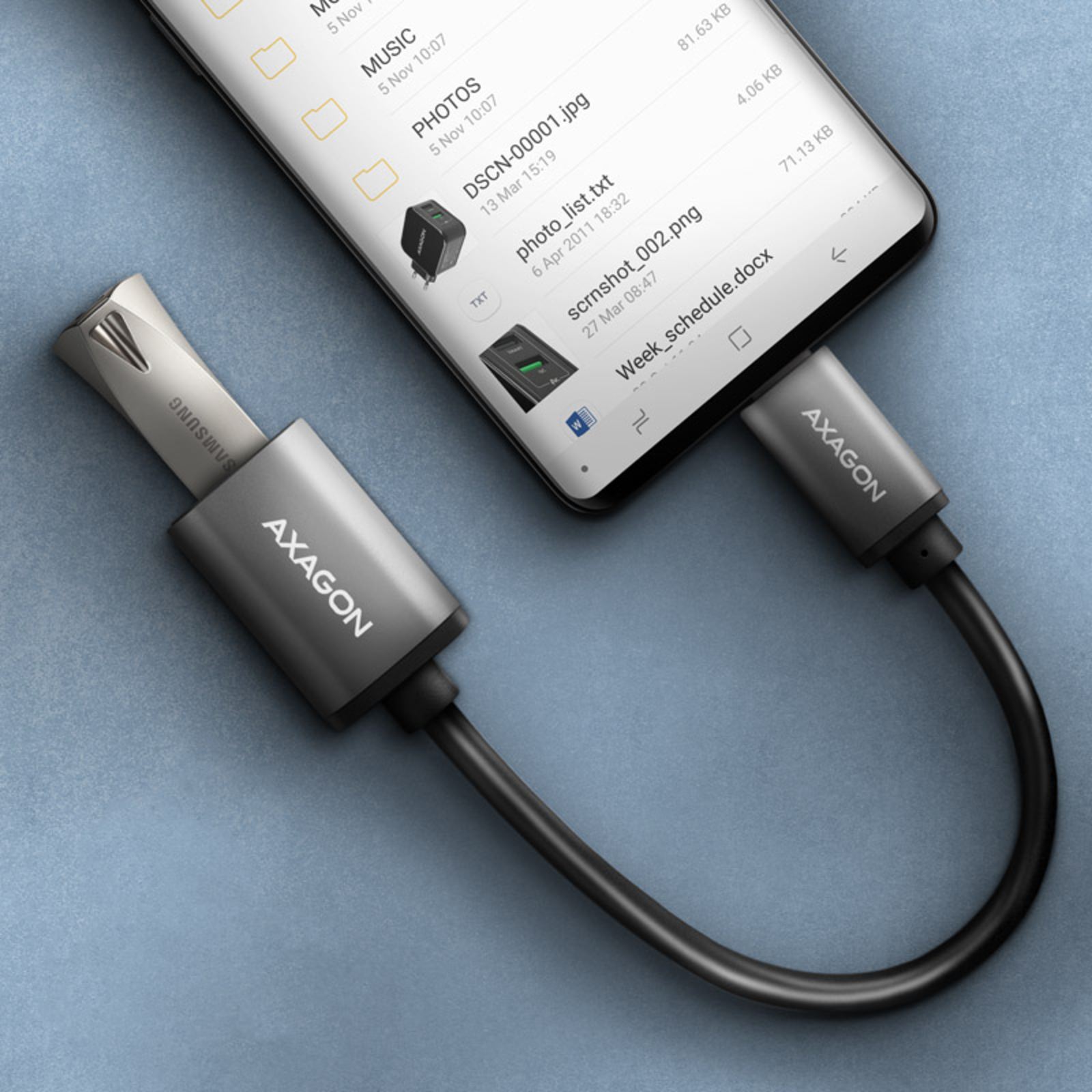 Axagon RUCM-AFAC Cable Adapter USB-C 3.2 Gen 1 to USB-A Black 0.2m