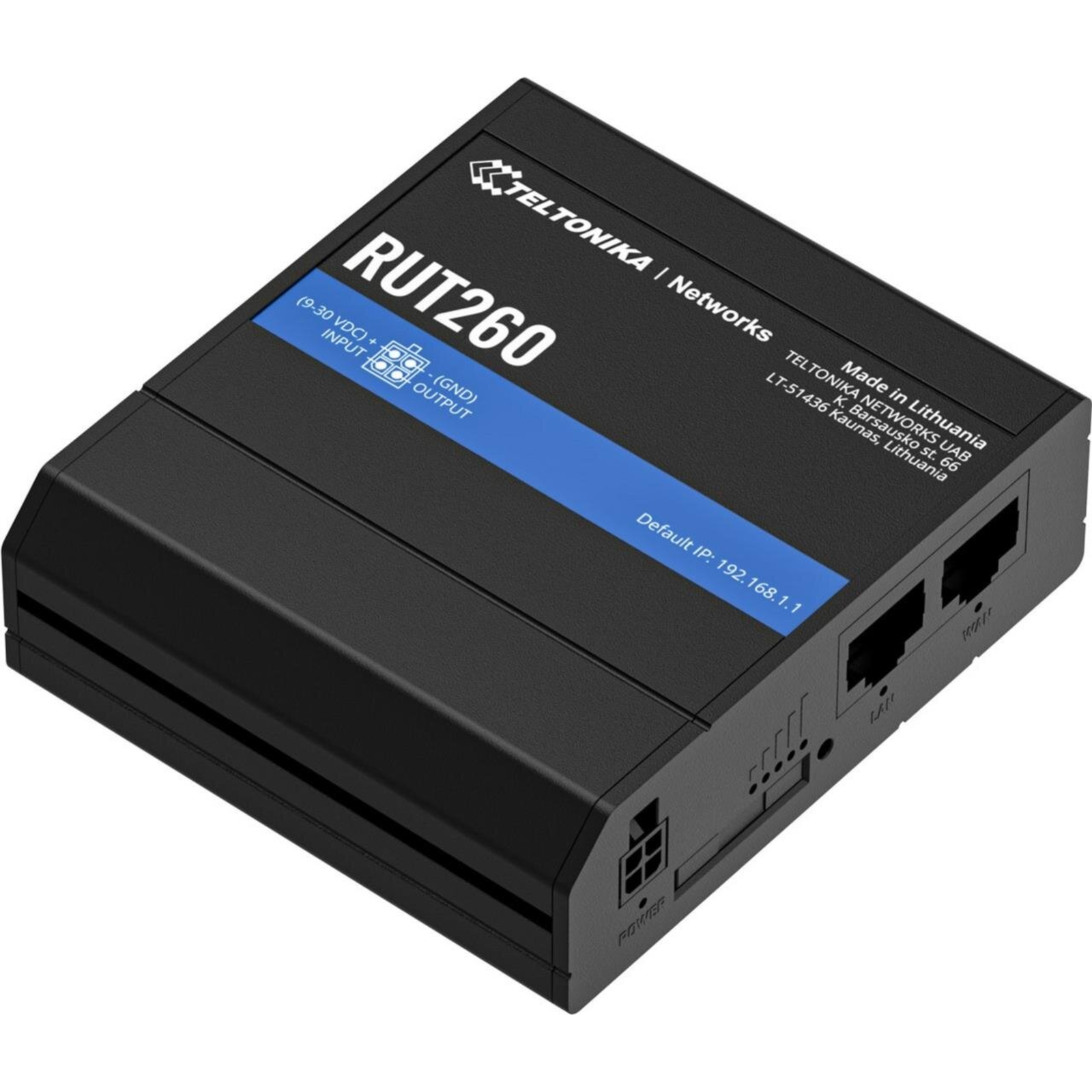 Teltonika RUT260 router for Mobile Network Black Blue Aluminium Plastic DIN Rail Wall