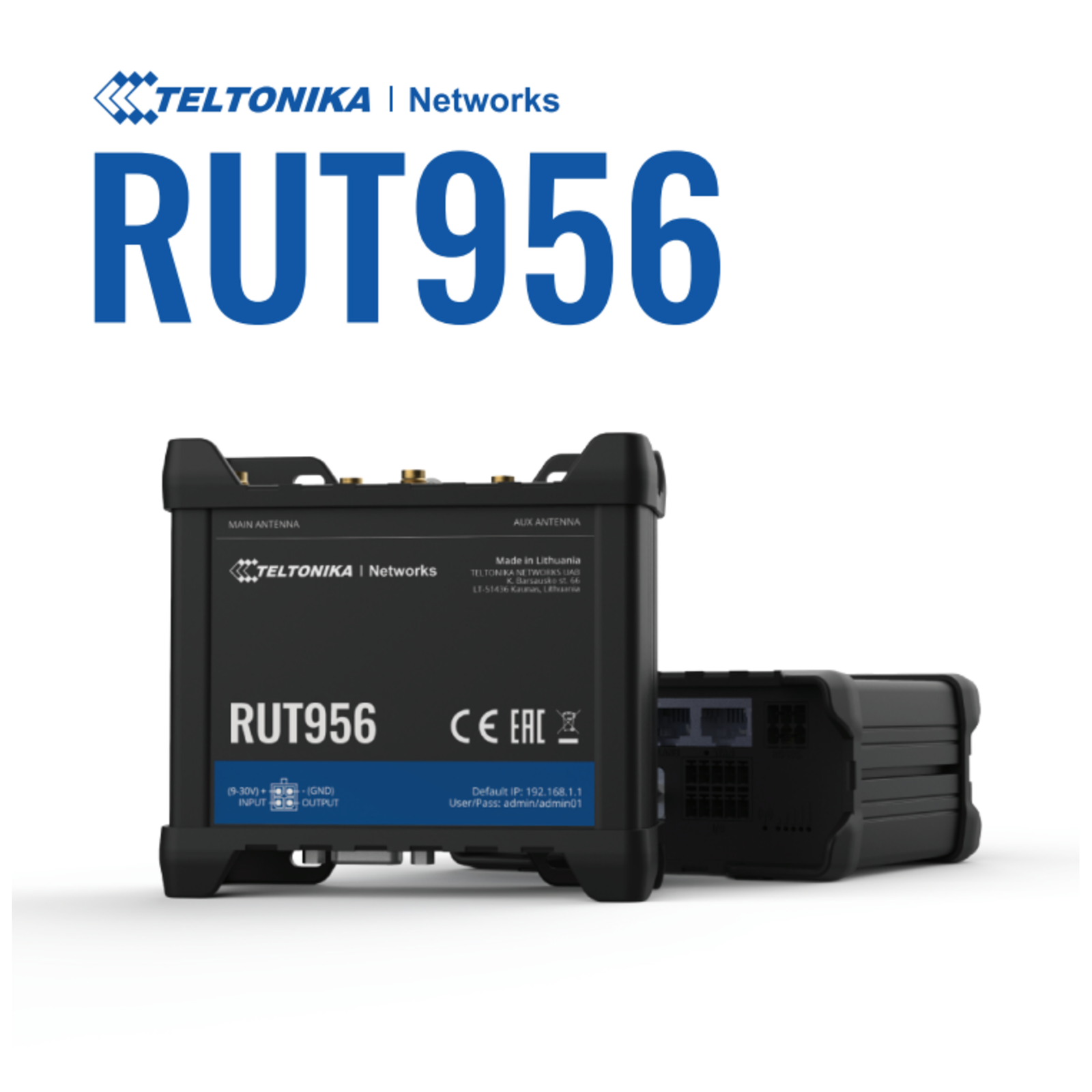 Teltonika router for Mobile Network Industrial Fast Ethernet -RUT956