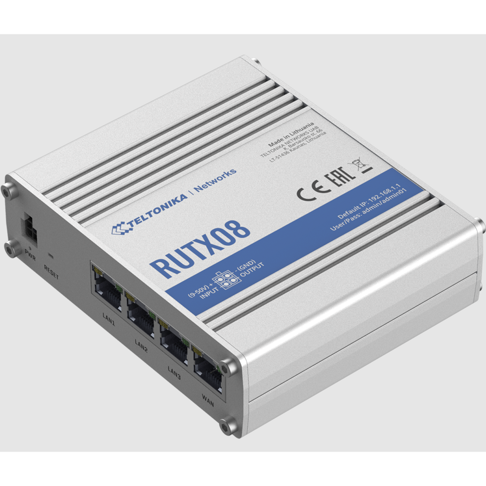 Teltonika Industrial Ethernet router 4-Port-Switch GigE -RUTX08