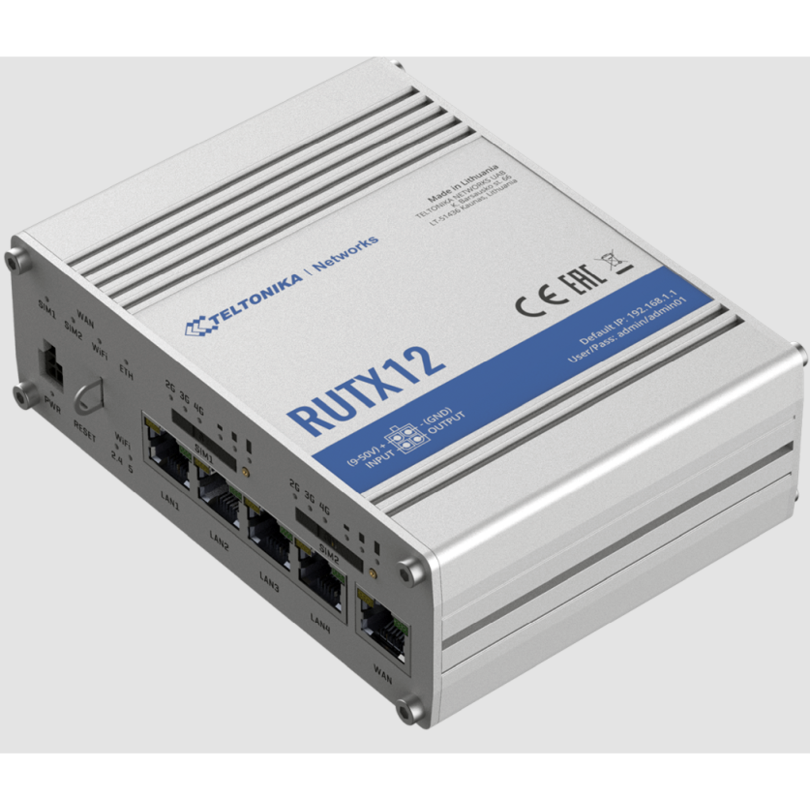 Teltonika Industrial Cellular router Dual LTE CAT6 RUTX12