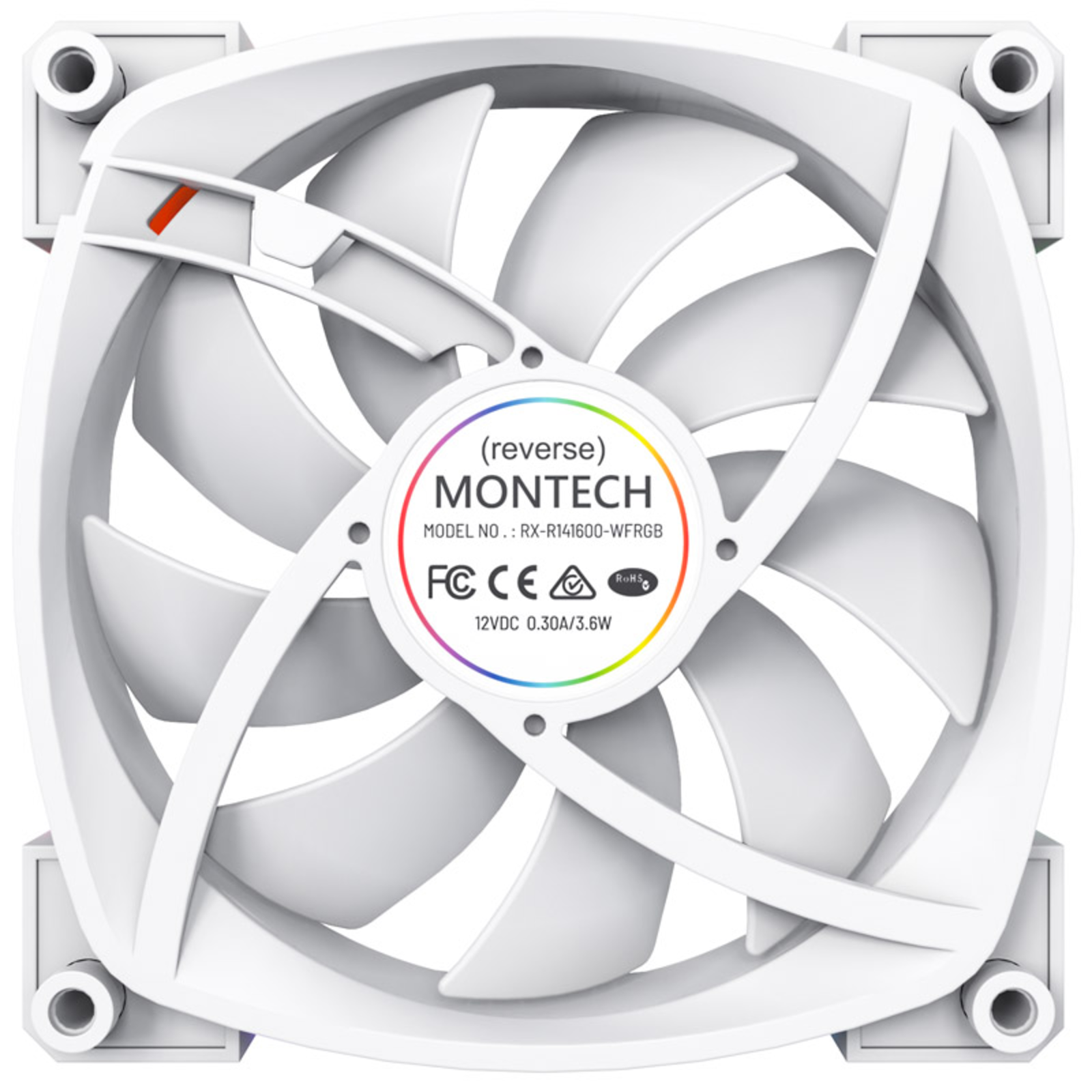Montech RX140 PWM ARGB Reverse Fan- 140mm White
