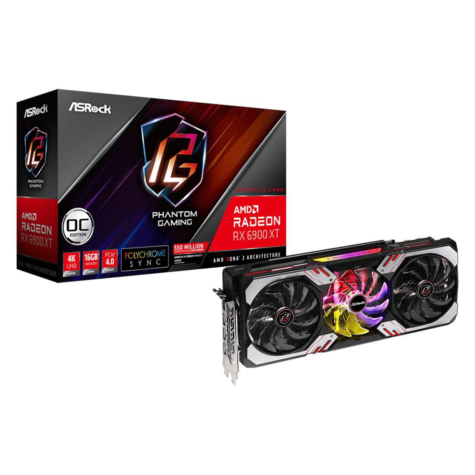 ASROCK RX 6900 XT PHANOM GAMING D 16G 2340MHZ 16GO GDDR6 HDMI DPX3