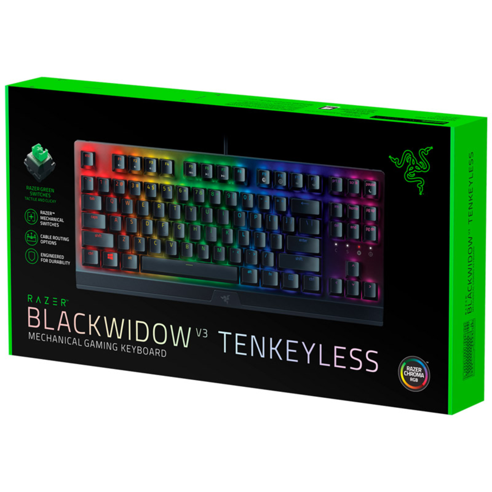 Razer Blackwidow V3 Tenkeyless Black DE Layout Green