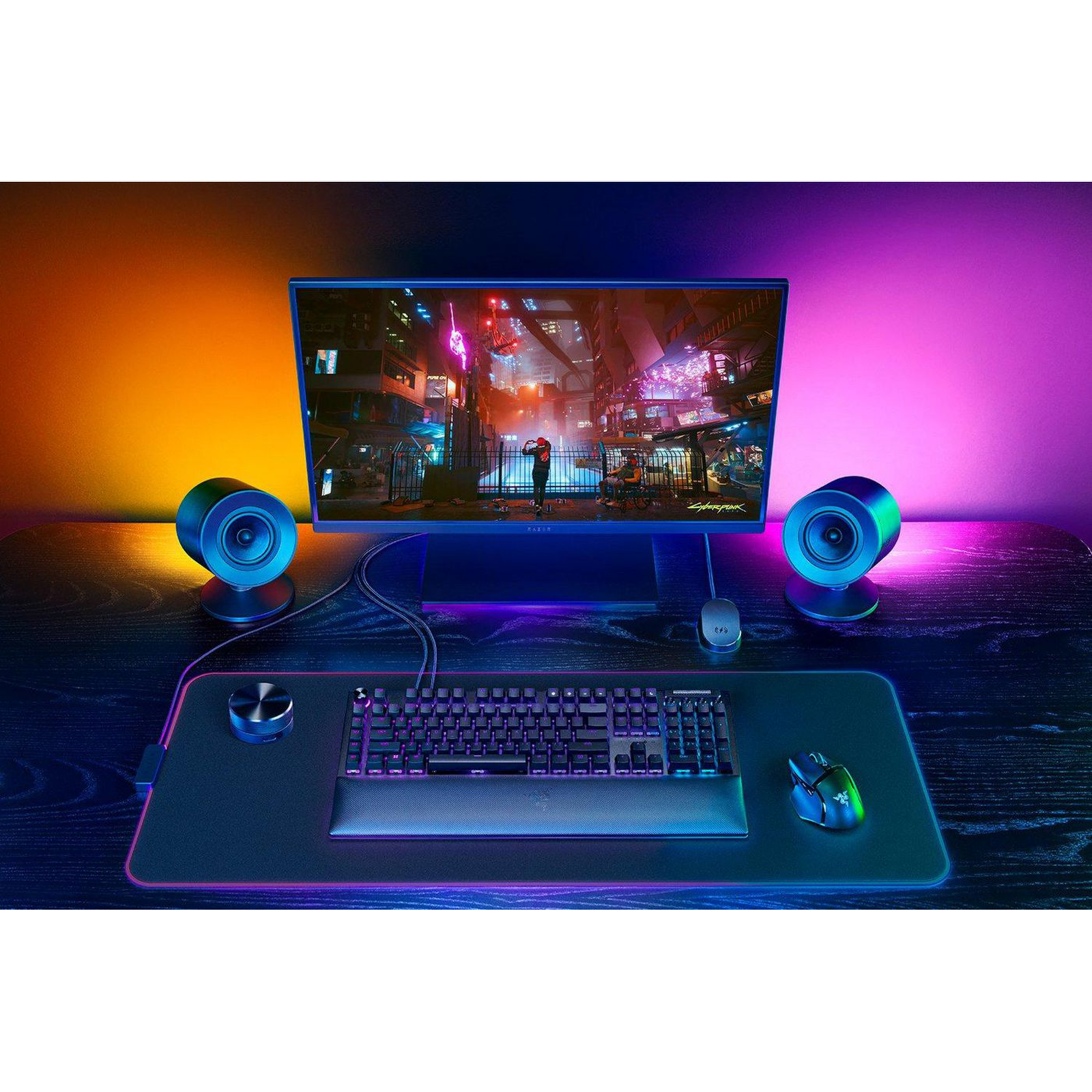 Razer Nommo V2 Pro Speaker System 2.1 Speaker SystemRazer Chroma Lighting And Wireless Control Pod