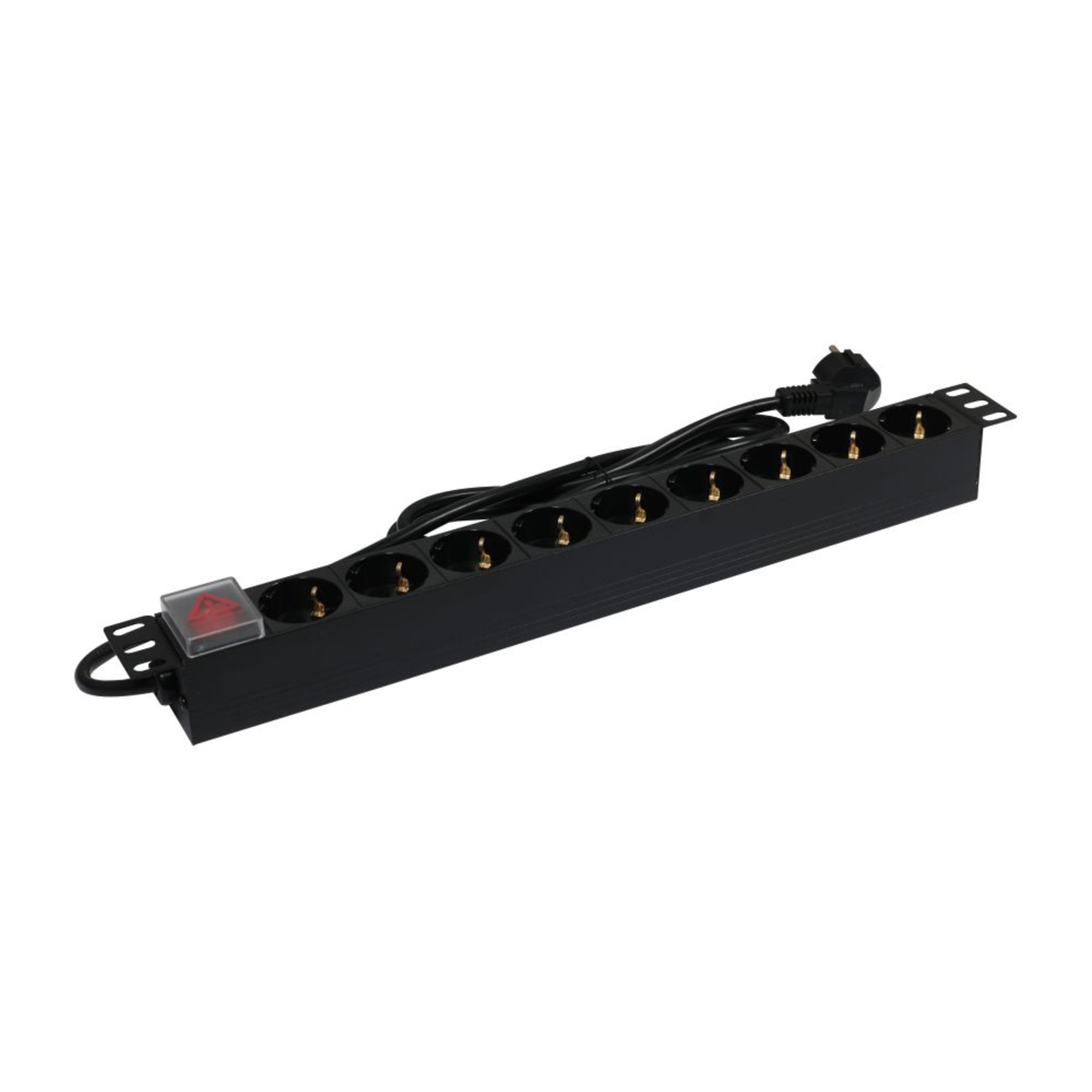 Synergy21 19zbh. Multiple Socket Outlet 9xSockets(CEE7)-gtPlug(CEE7) Switch Black