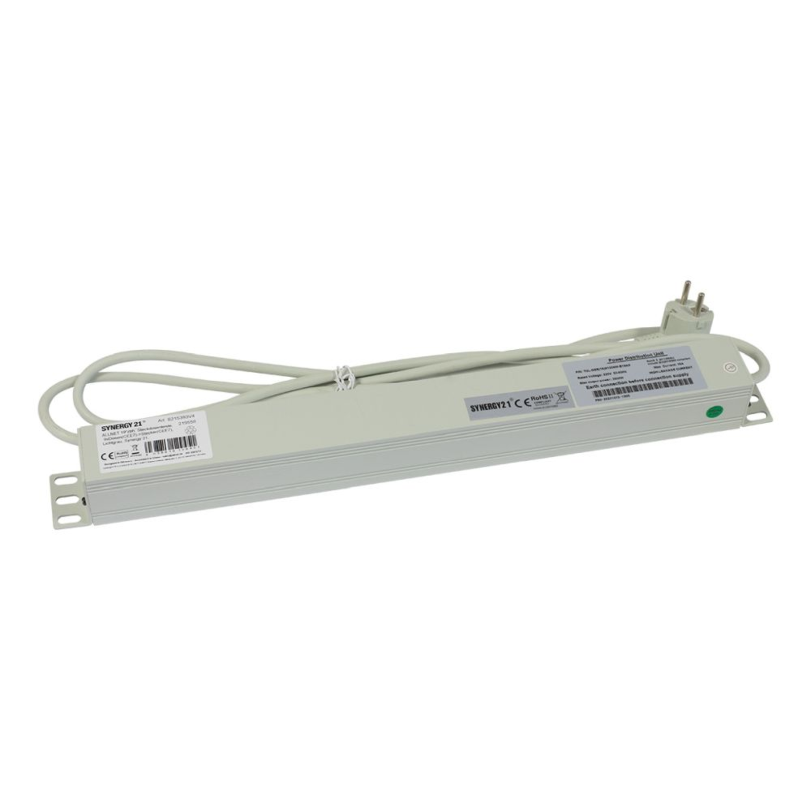 ALLNET 19 Multiple Socket Outlet 9x Sockets (CEE7) -gt Plugs (CEE7) Light Grey Synergy 21