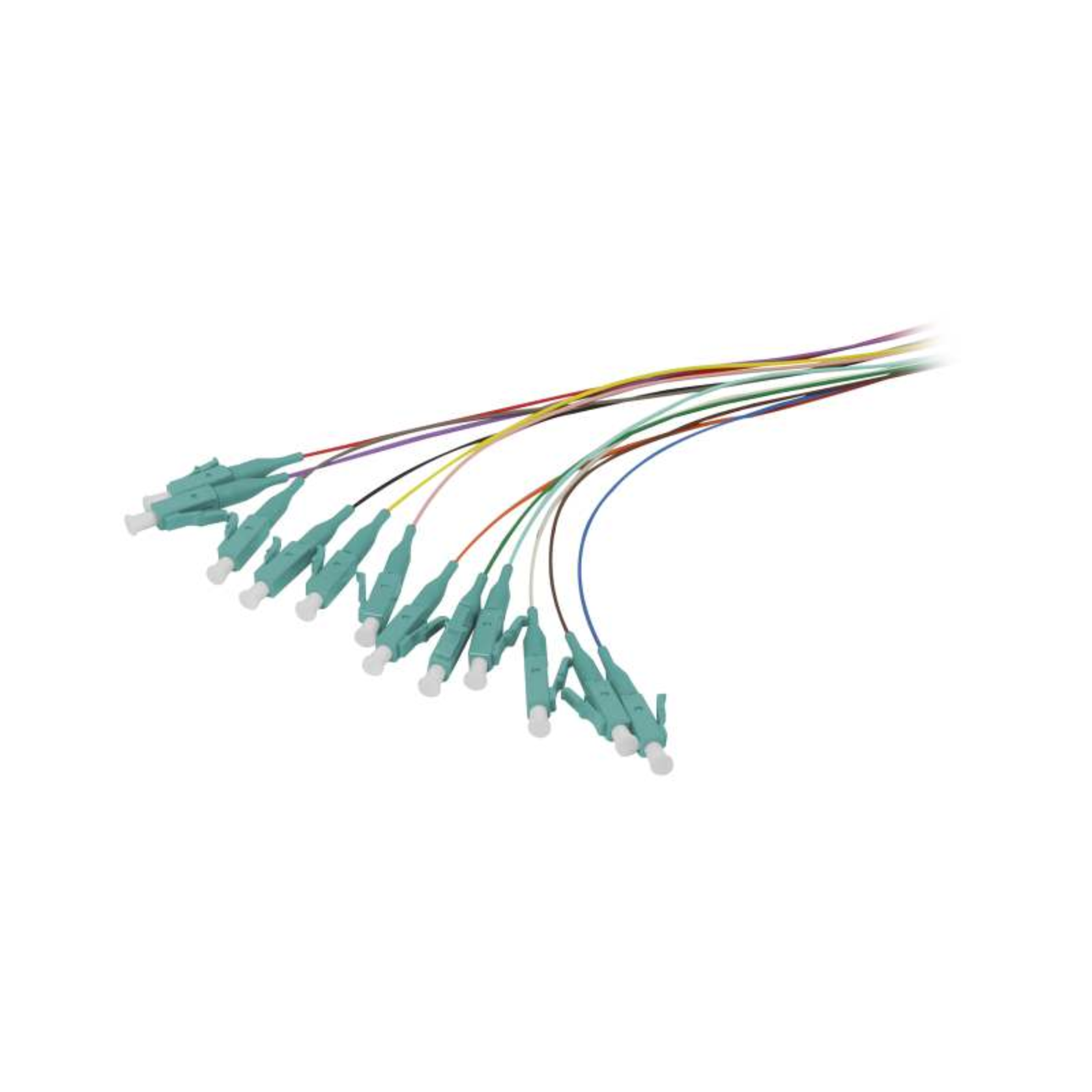 Synergy21 Fibre Optic Pigtail LC 50-125u 2mtr OM3 12-pack Coloured Cable 2 M