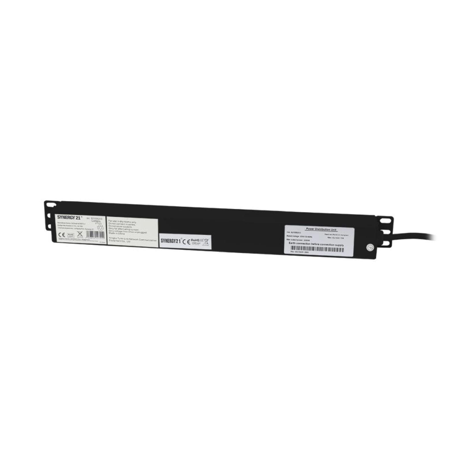 Synergy 21 ALLNET 19inchinchzbh. Power Strip 9x Sockets CEE7 Cold Device Plug C14 with 10A