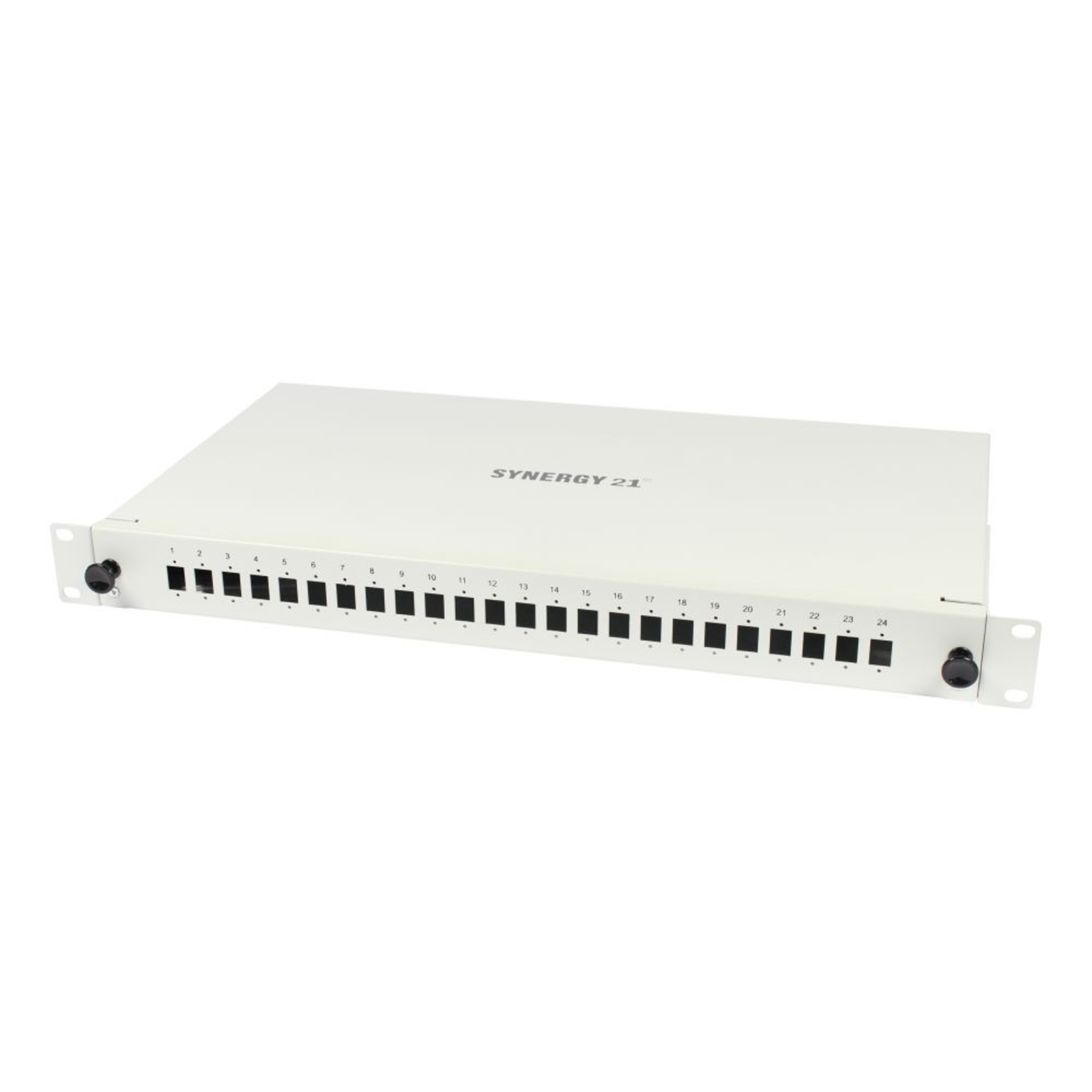 Synergy 21 Fibre Optic Patch Panel 24xLC/LSH E2000 Duplex Sockets 19inchinch/1U without Couplings