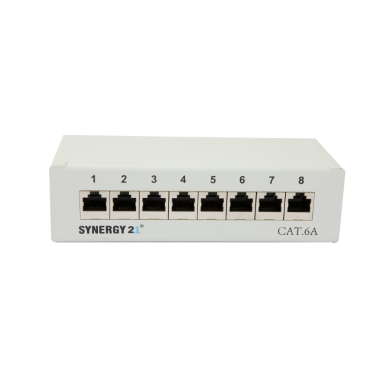 Synergy21 Patch Panel 8xTP CAT6A 500Mhz Surface-mounted Light Gray Syner (S216314)