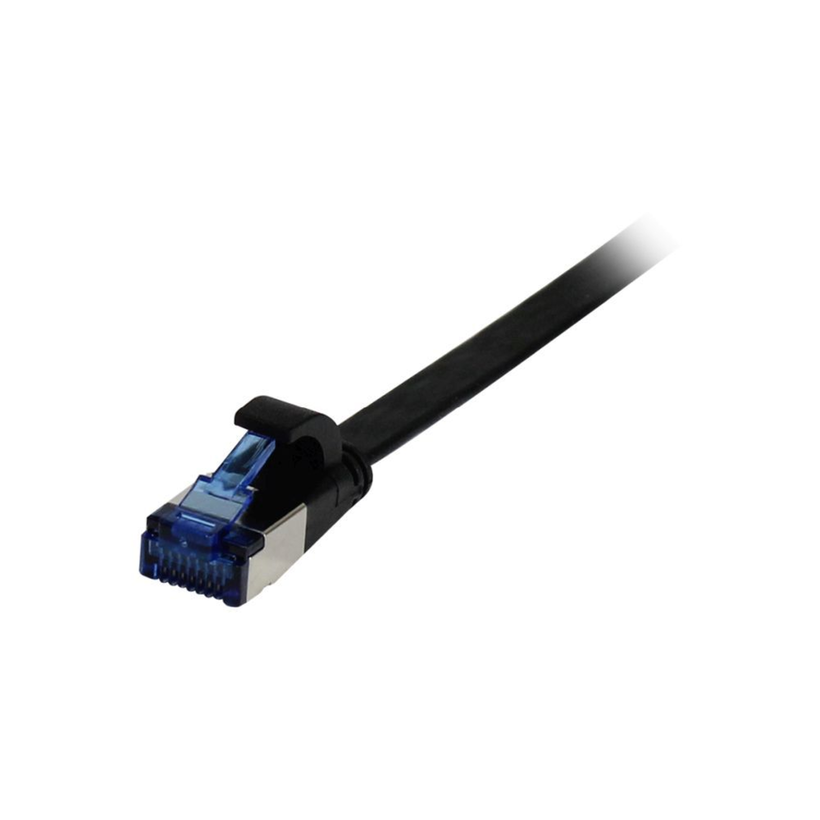Synergy21 Patch Cable RJ45 CAT6A 500Mhz 0.25m Black U/FTP Flat TPE(Superflex) AWG32