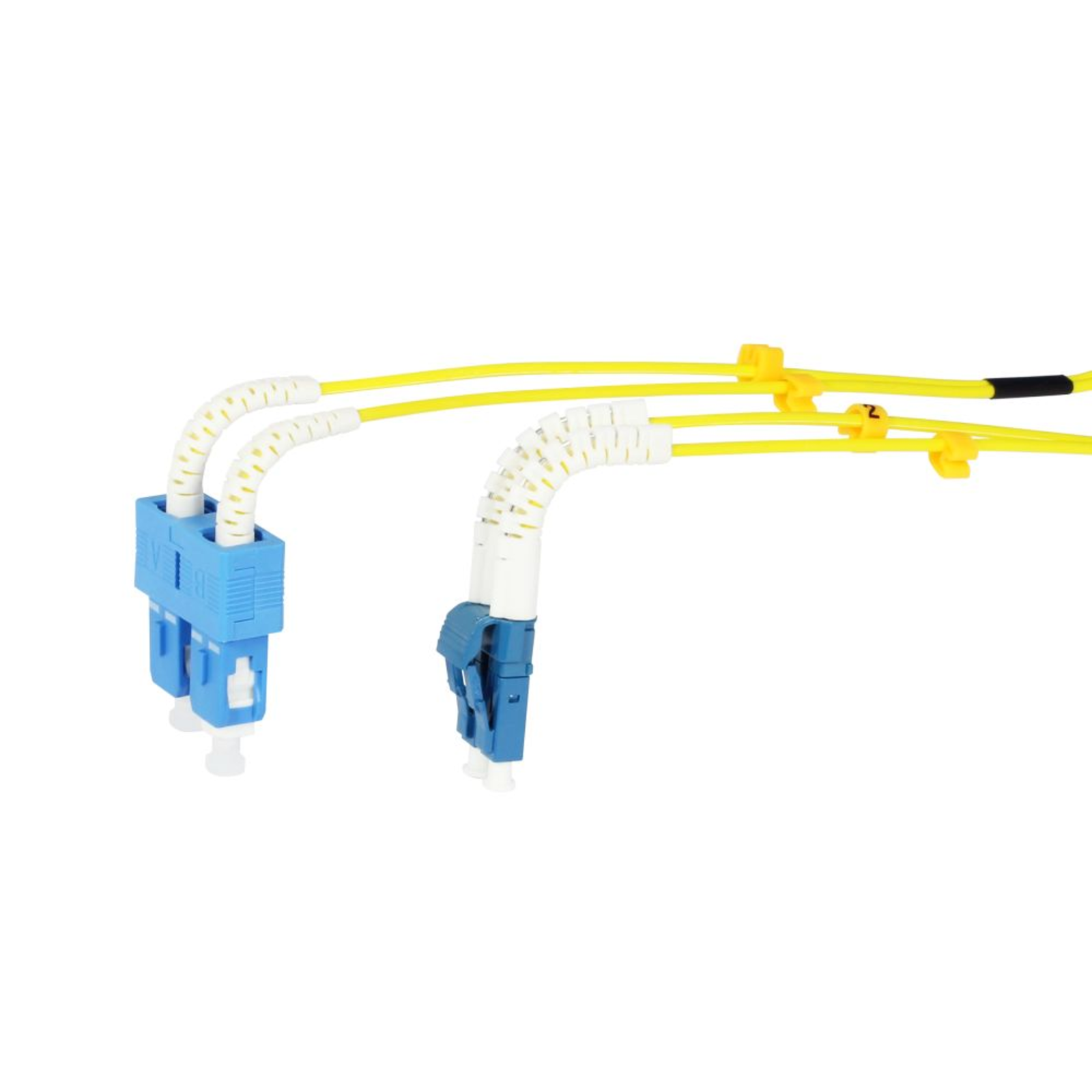 Synergy21 LWL-2-Fiber-Patchk 0.5mtr.LC-SC 9/125um OS2 AD=2mm Flexible Bend Predection Sleeve G657.A2