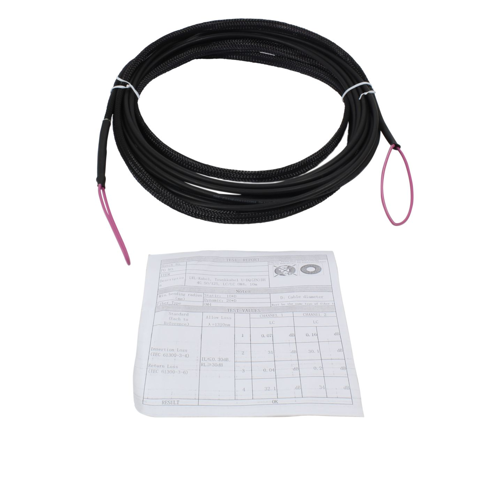 Synergy21 Cable Fibre Optic Trunk Cable U-DQ(ZN)BH 4G 50/125 LC/LC OM4 10m Ring
