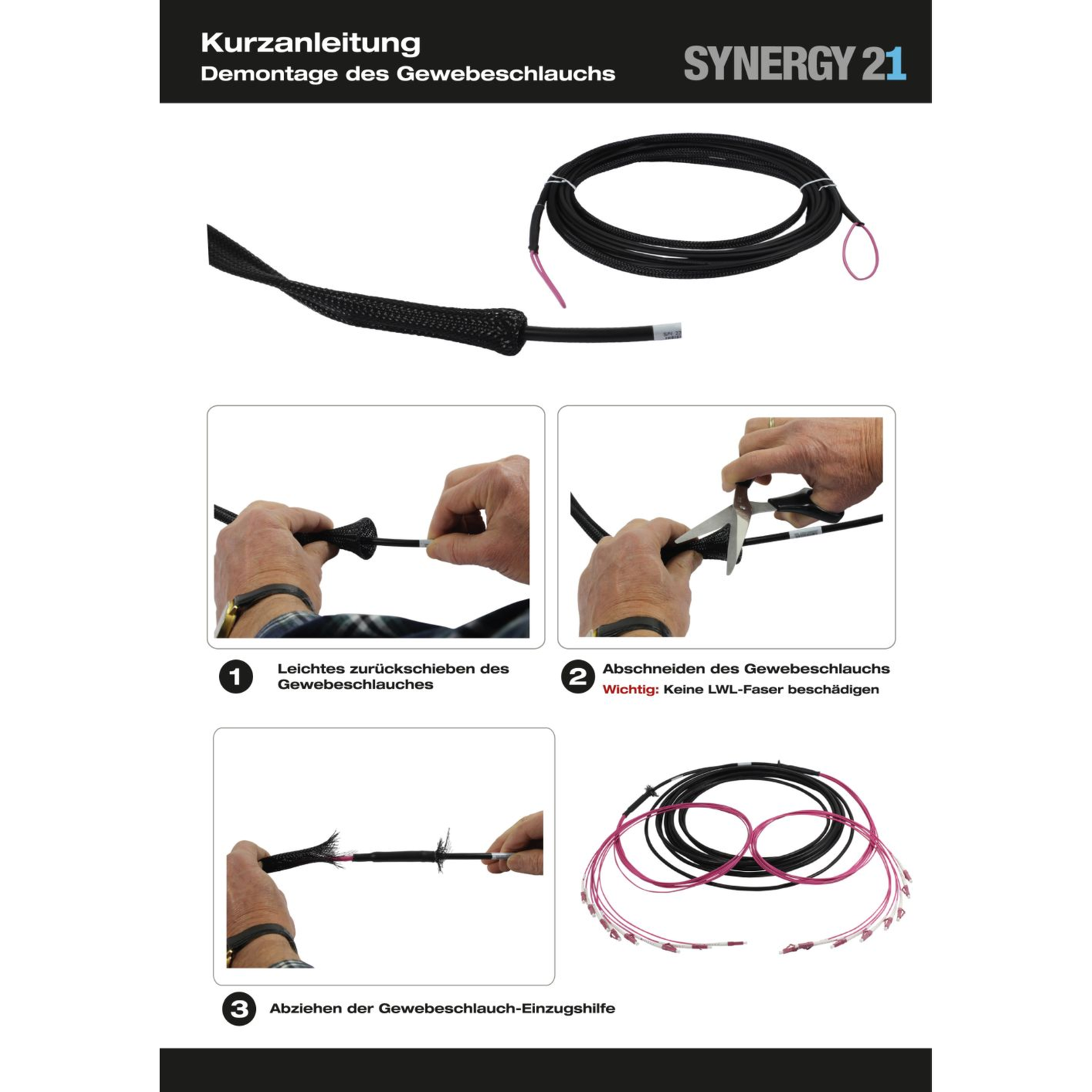 Synergy21 Cable Fibre Optic Trunk Cable U-DQ(ZN)BH 4G 50/125 LC/LC OM4 10m Ring