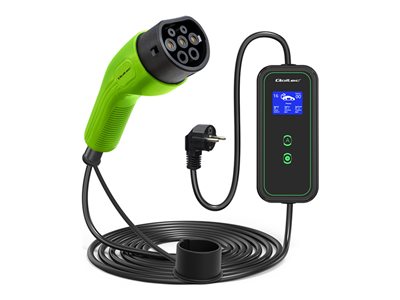 QOLTEC 52470 Mobile charger for EV 2in1 type2 3.5kW 230V