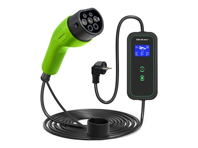 QOLTEC 52470 Mobile charger for EV 2in1 type2 3.5kW 230V