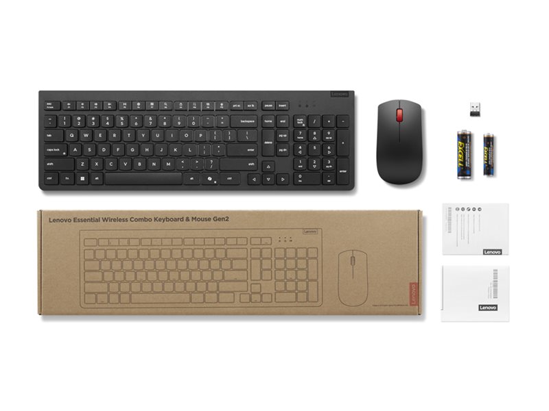 LENOVO Essential Wireless Combo Keyboard & Mouse Gen2 Black Lithuanian