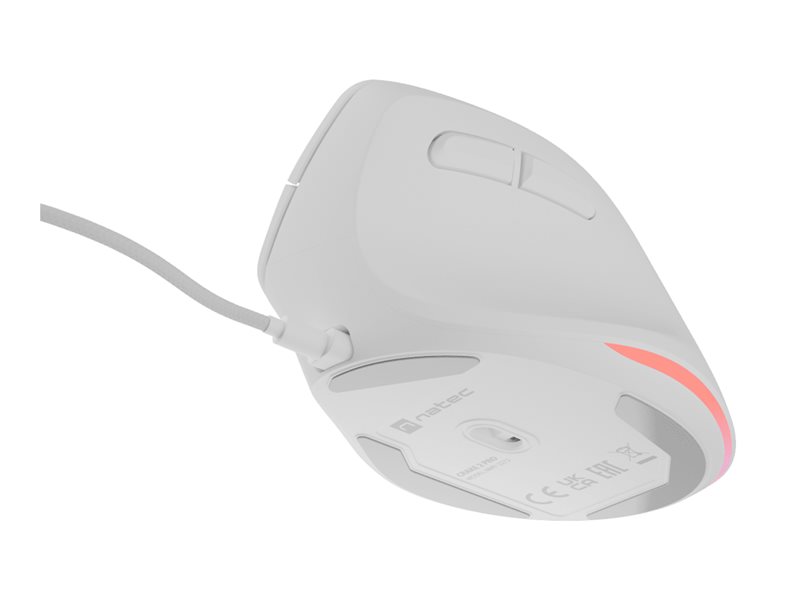 NATEC Vertical mouse Crake 2 pro optical 12800dpi programmable white