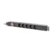 LANBERG Power Distrubution Unit PDU 19 inch 1U 16a 5x Schuko Outlets 2m Black