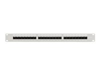 LANBERG Patch panel 24 port 1U 19inch cat.5e UTP with cable organizer black