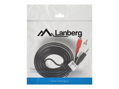 LANBERG CA-MJRC-10CC-0020-BK stereo audio cable Mini Jack 3.5mm M ->2x RCA Cinch 2m