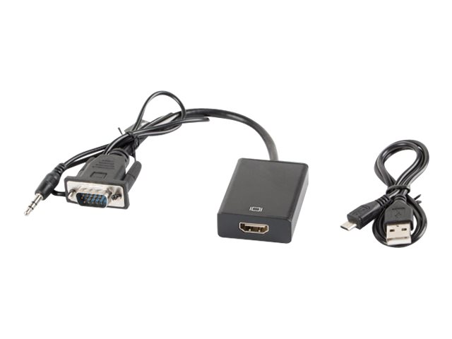 LANBERG AD-0021-BK adapter VGA F + audio 3.5mm -> HDMI F 20cm