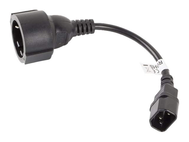 LANBERG CA-C14E-10CC-0018-BK extension power cable IEC 320 C14->SCHUKO F
