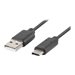 LANBERG CA-USBO-10CU-0005-BK cable USB-C M A M 2.0 0.5M Black