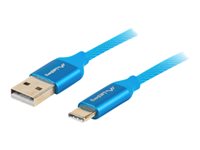 LANBERG CA-USBO-22CU-0010-BL cable Premium Quck Charge 3.0 USB-C M A M 1m Blue