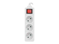 LANBERG PS1-03E-0150-W 1.5M White LANTERGE CURVE 3X 230V PL WITH CIRCUIT BREAKER FULL COPPER