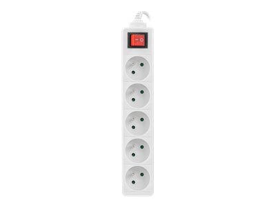 LANBERG PS1-05E-0300-W 3M White LANTERGE CURVE 5X 230V PL WITH CIRCUIT BREAKER FULL COPPER